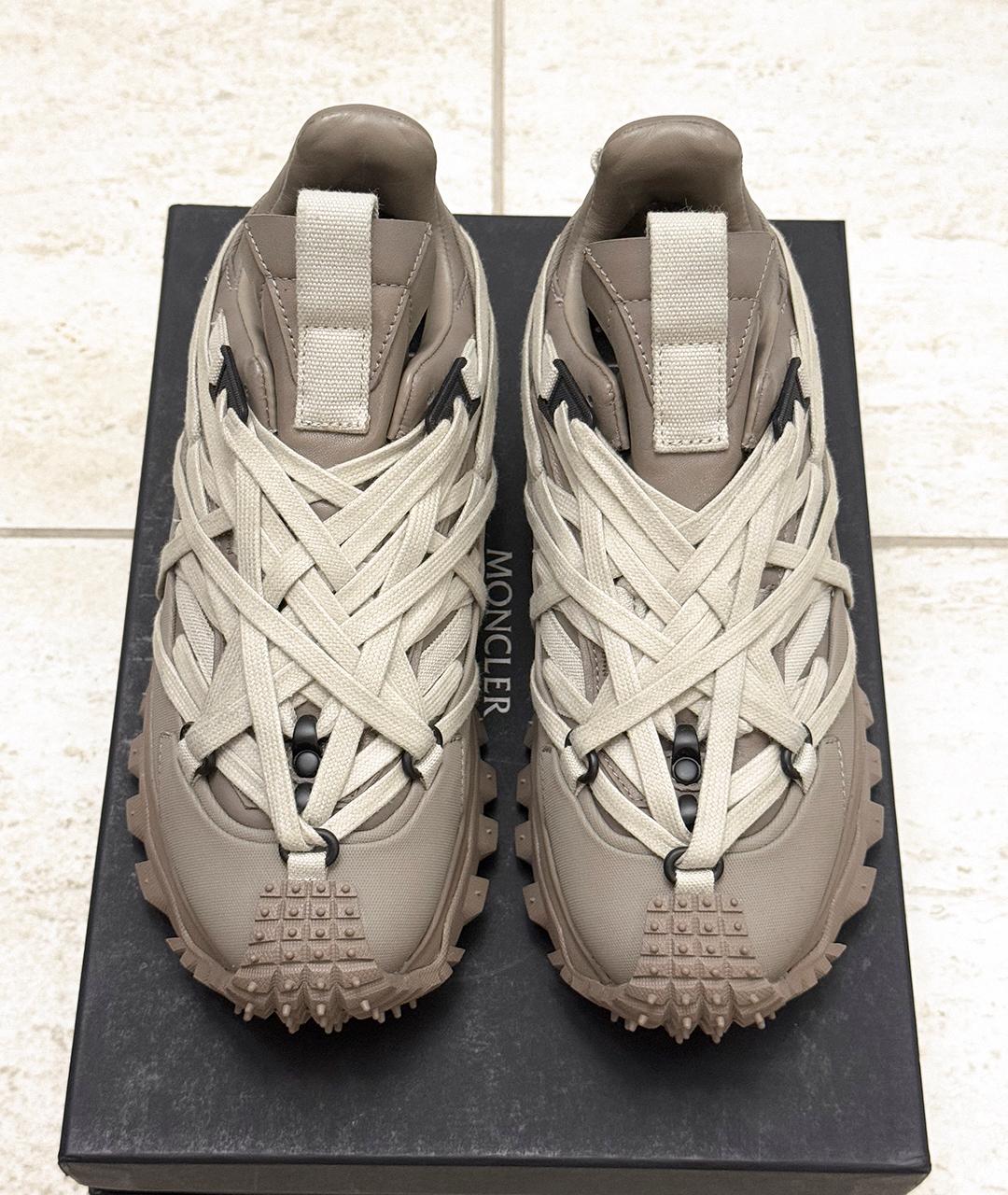 RICK OWENS Бежевые кожаные кроссовки, фото 8