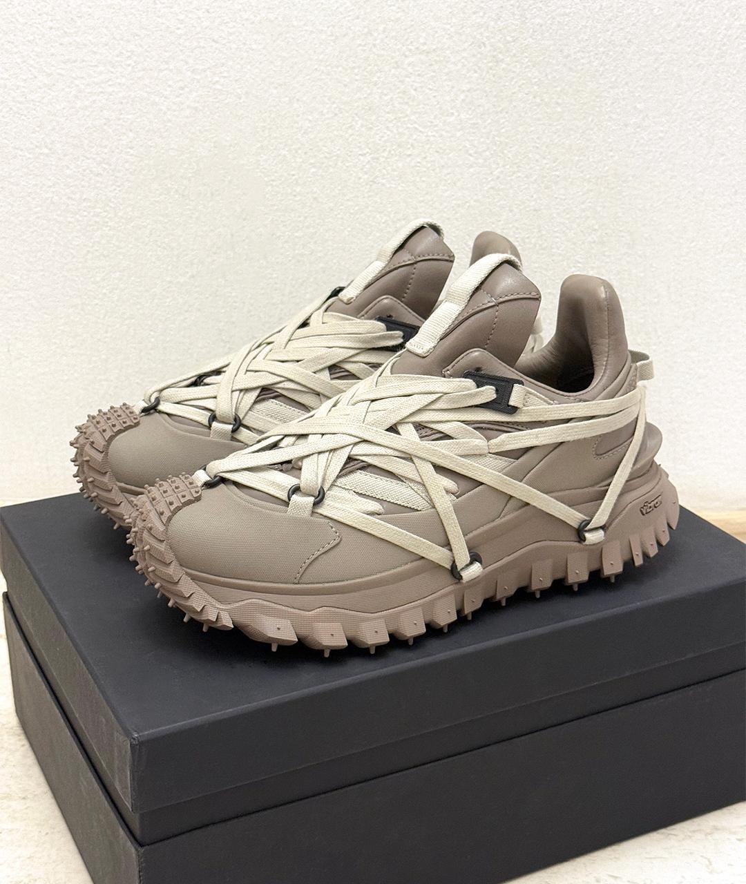 RICK OWENS Бежевые кожаные кроссовки, фото 2