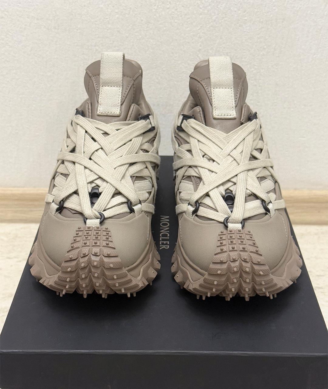 RICK OWENS Бежевые кожаные кроссовки, фото 3