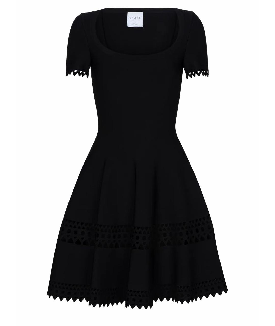 ALAIA Черное вискозное коктейльное платье, фото 1