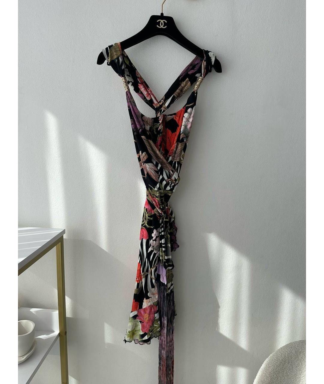 ROBERTO CAVALLI Мульти вискозное коктейльное платье, фото 3
