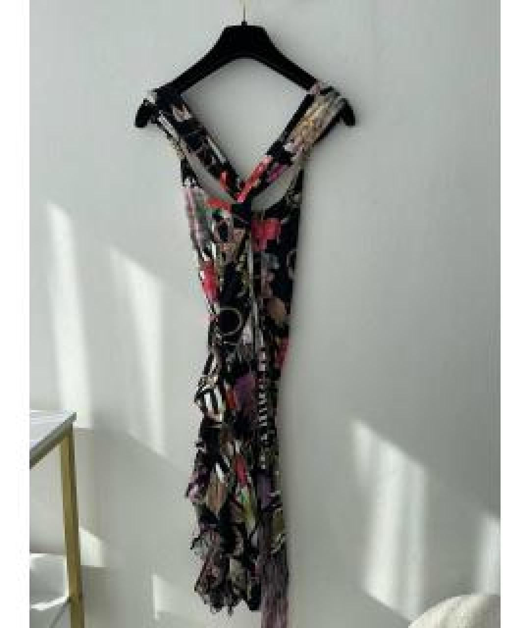 ROBERTO CAVALLI Мульти вискозное коктейльное платье, фото 9