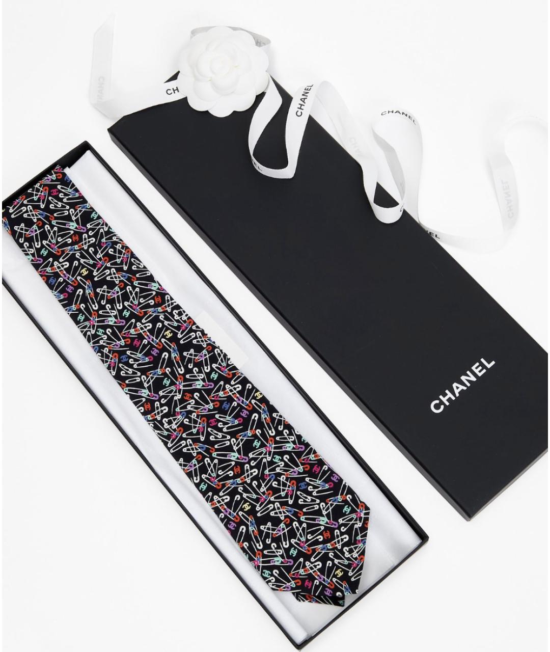 CHANEL Черный шелковый галстук, фото 3