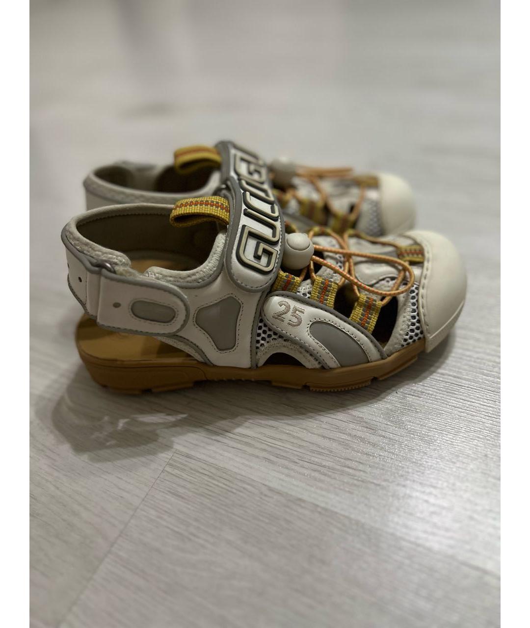 GUCCI Белые сандалии, фото 5