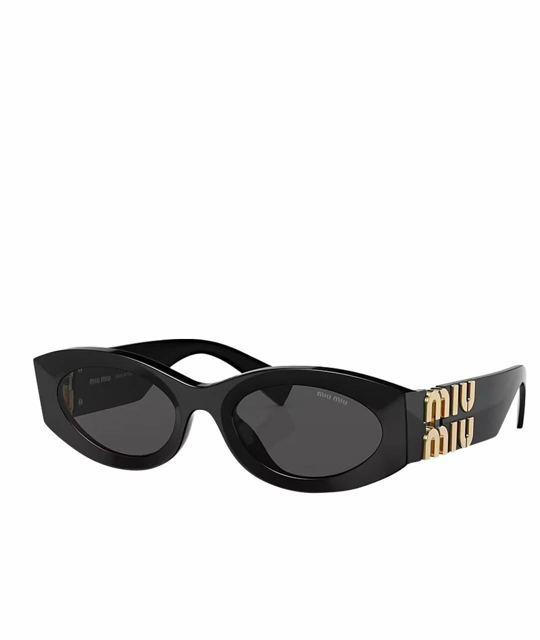 MIU MIU Черные пластиковые солнцезащитные очки, фото 1