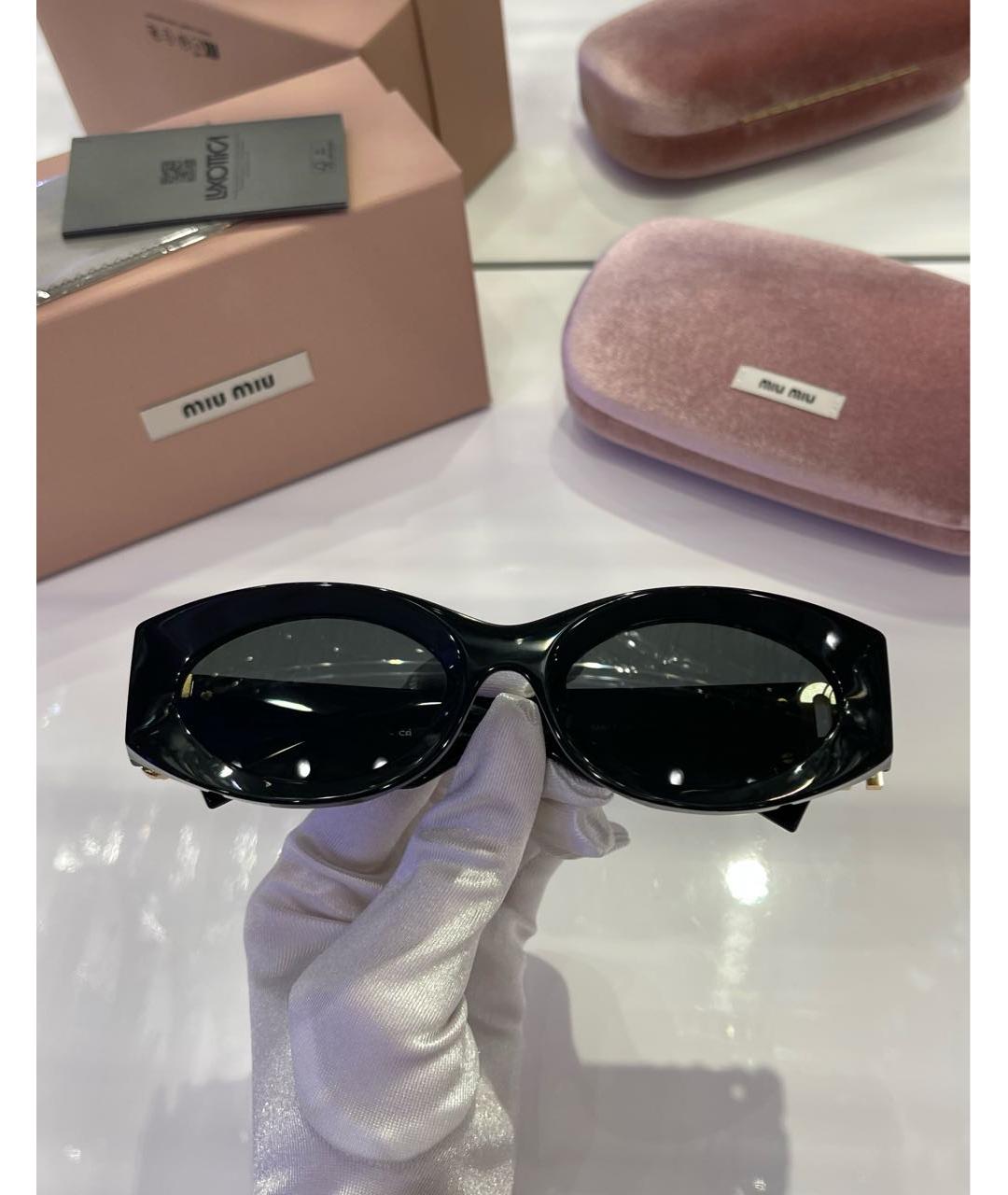 MIU MIU Черные пластиковые солнцезащитные очки, фото 5