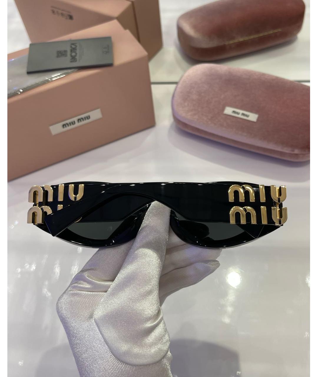 MIU MIU Черные пластиковые солнцезащитные очки, фото 6