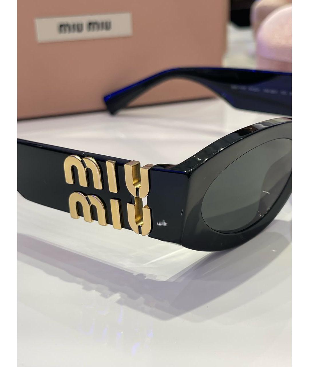 MIU MIU Черные пластиковые солнцезащитные очки, фото 7