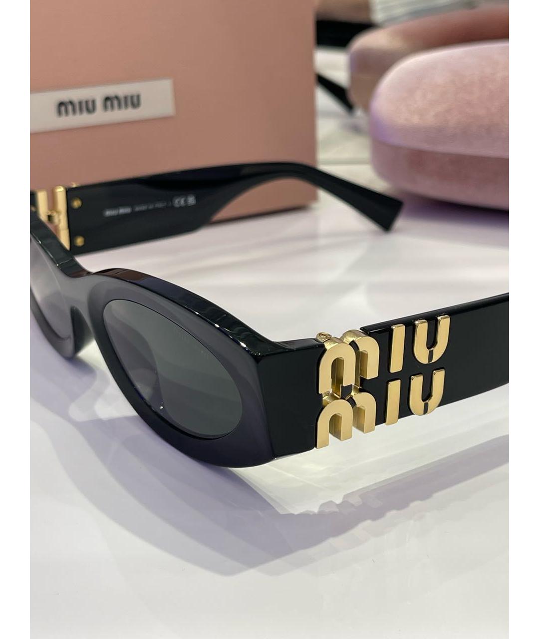 MIU MIU Черные пластиковые солнцезащитные очки, фото 8