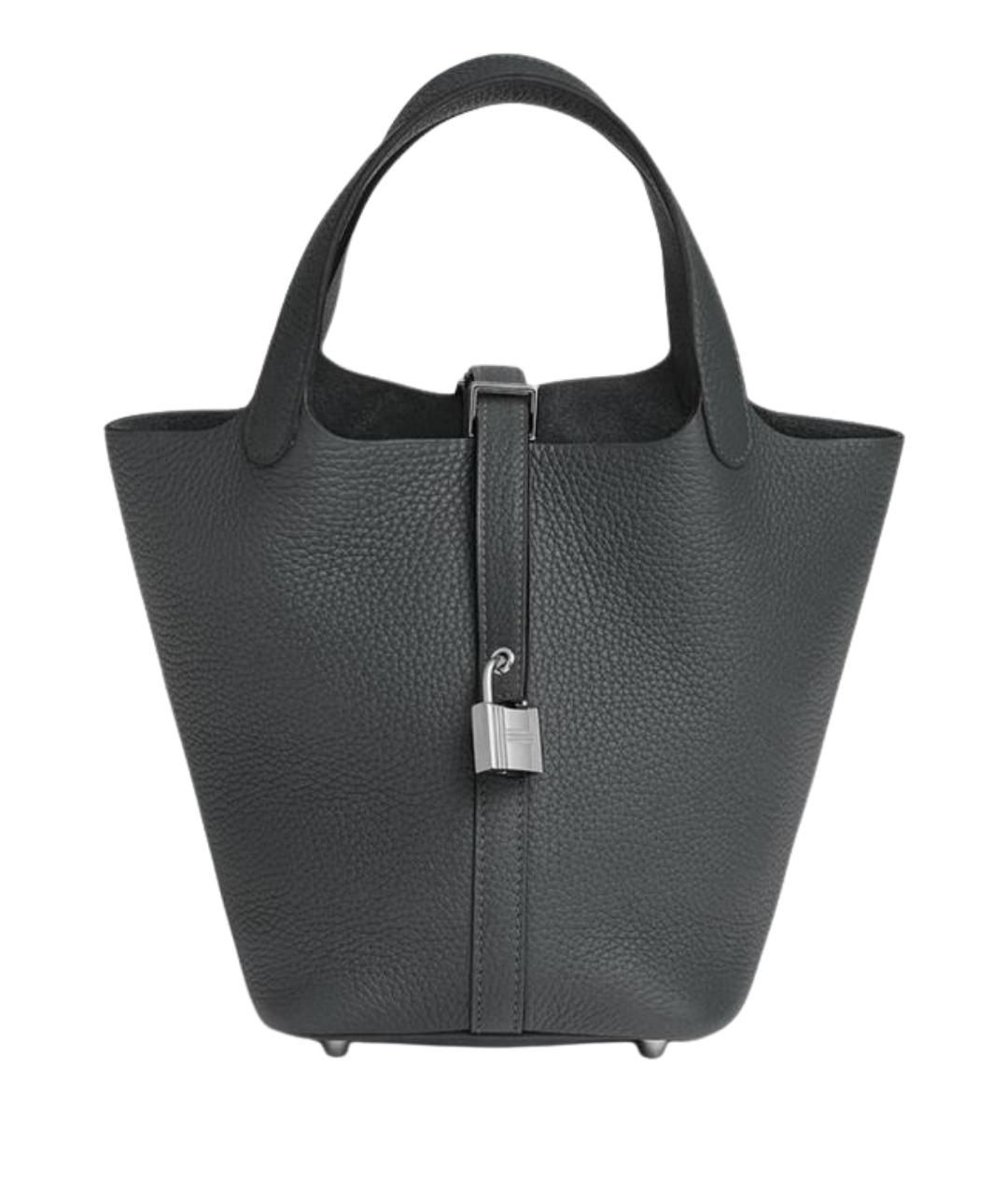 HERMES Серая кожаная сумка через плечо, фото 1