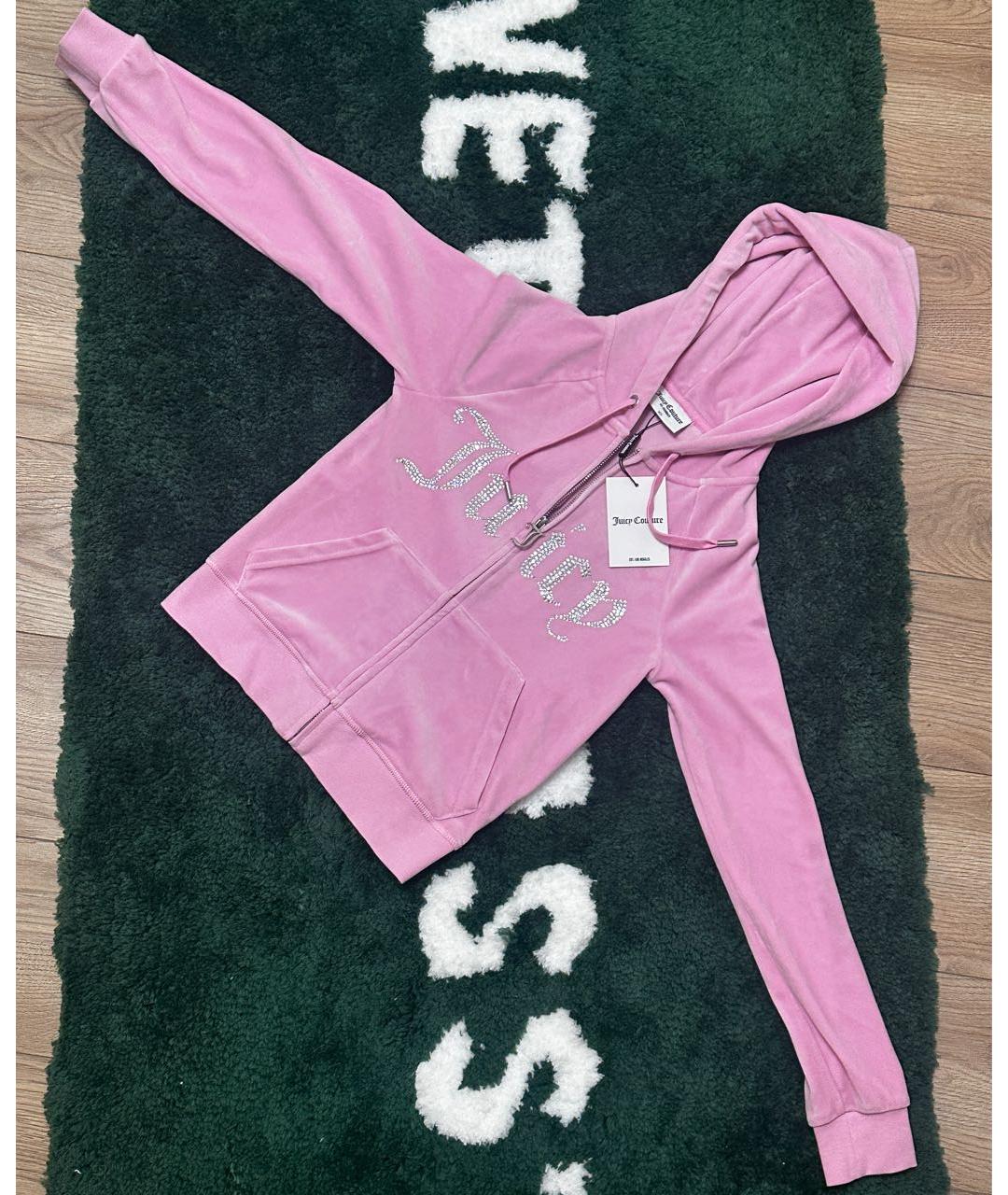 JUICY COUTURE Розовый велюровый костюм с брюками, фото 7