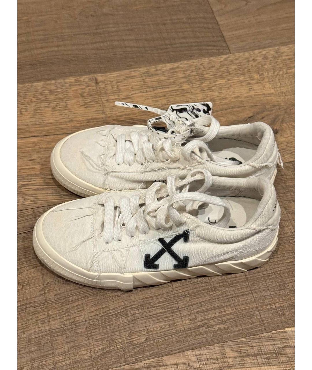 OFF-WHITE Белые текстильные кеды, фото 4
