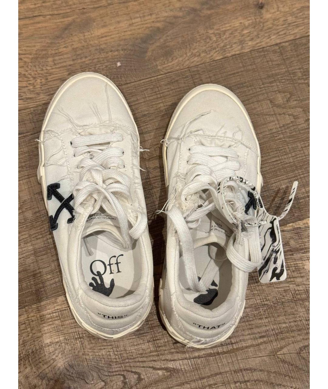 OFF-WHITE Белые текстильные кеды, фото 3
