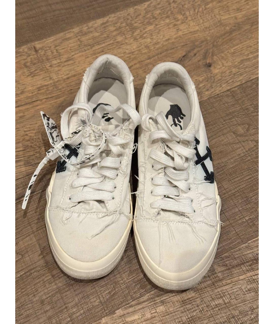 OFF-WHITE Белые текстильные кеды, фото 2