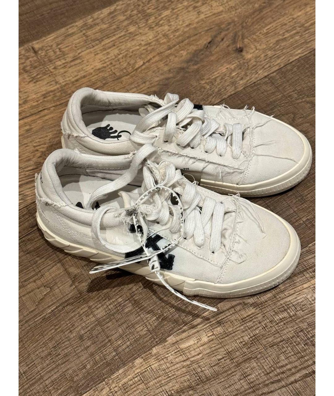OFF-WHITE Белые текстильные кеды, фото 6