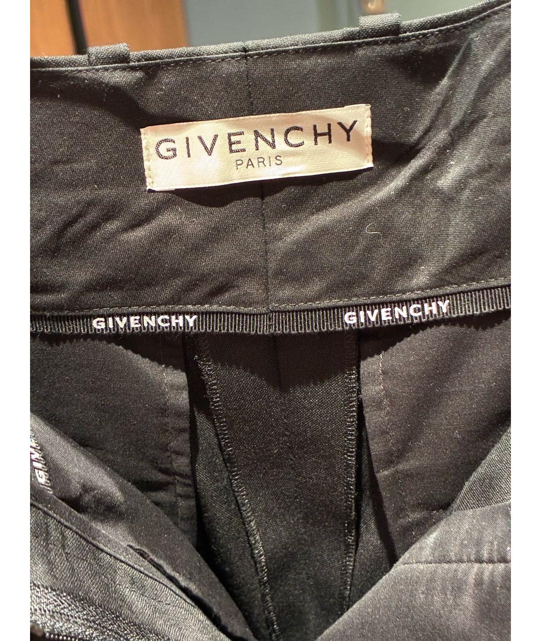 GIVENCHY Черные шерстяные прямые брюки, фото 3