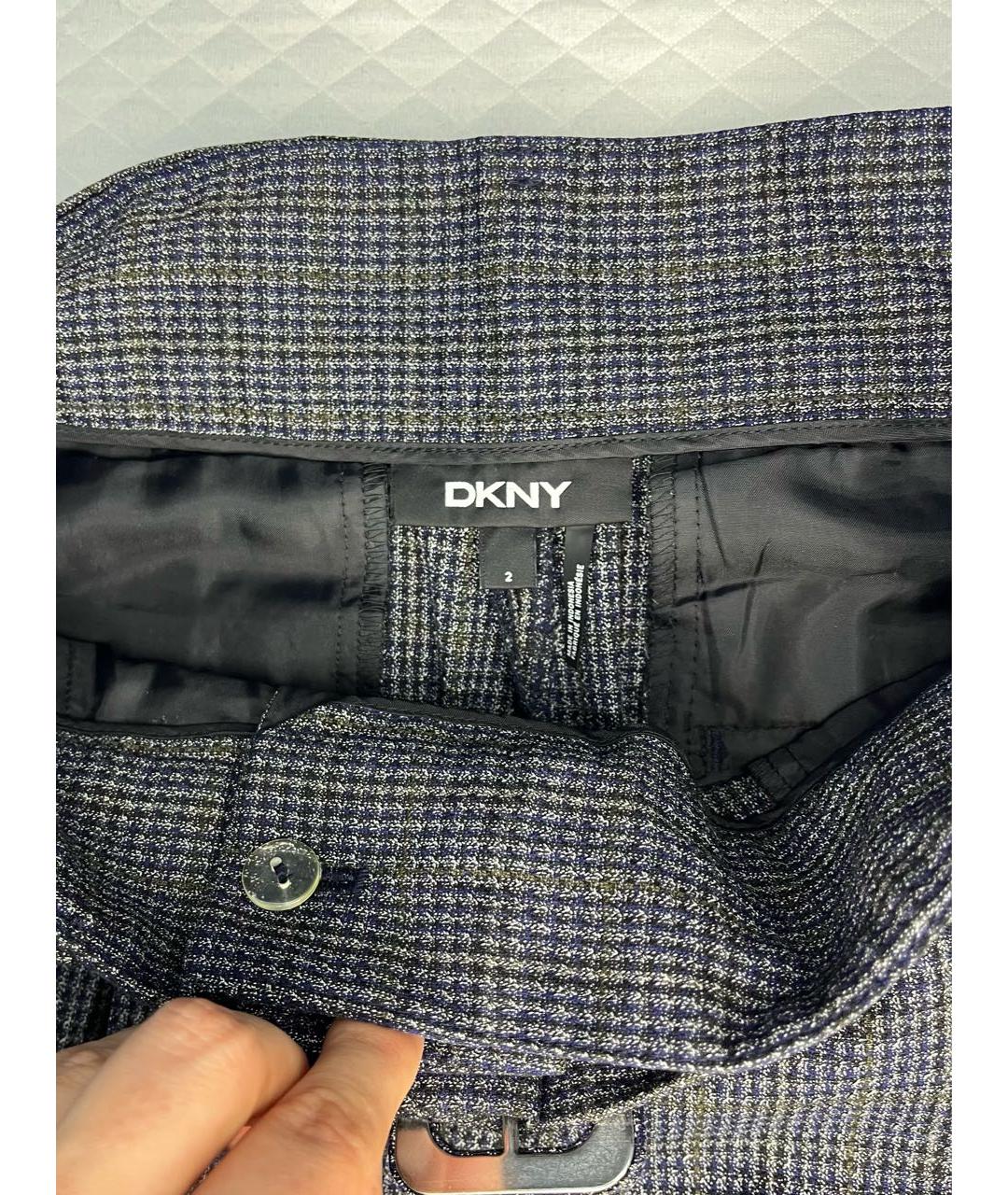 DKNY Антрацитовые полиэстеровые прямые брюки, фото 3