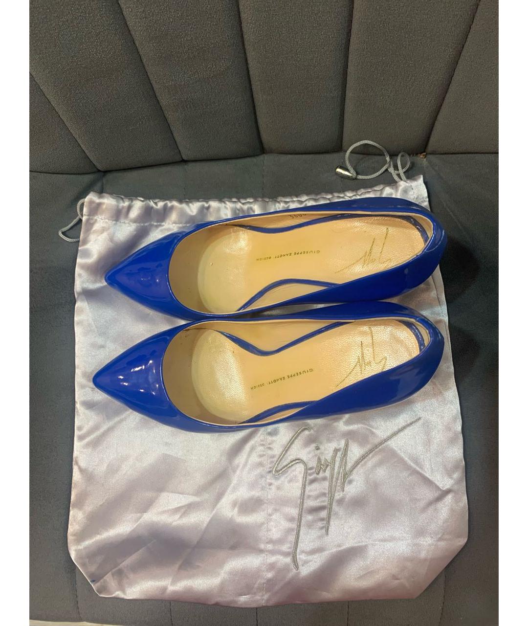 GIUSEPPE ZANOTTI DESIGN Синие туфли из лакированной кожи, фото 4