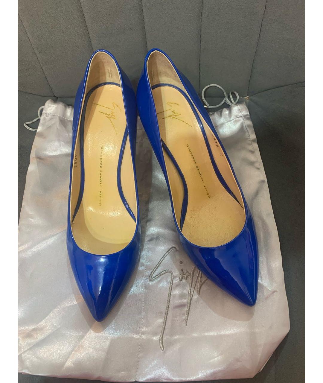 GIUSEPPE ZANOTTI DESIGN Синие туфли из лакированной кожи, фото 2