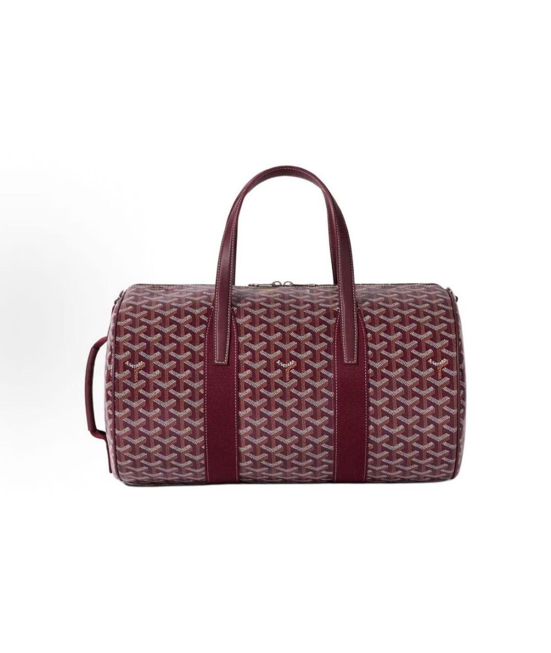 GOYARD Бордовая кожаная дорожная/спортивная сумка, фото 1