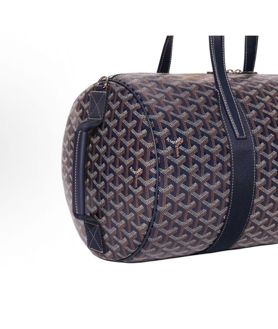GOYARD Антрацитовая кожаная дорожная/спортивная сумка, фото 4