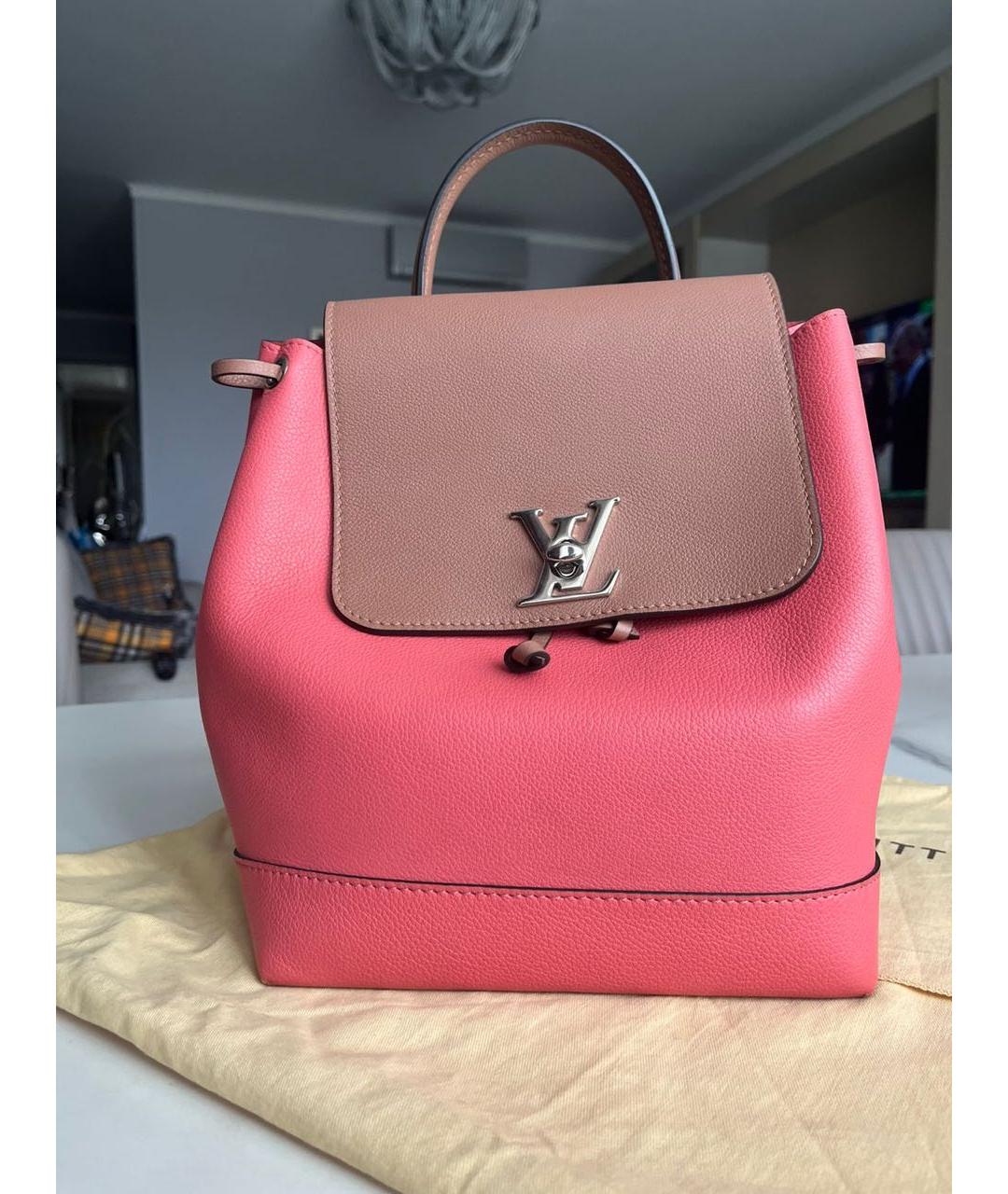 LOUIS VUITTON Розовый кожаный рюкзак, фото 8