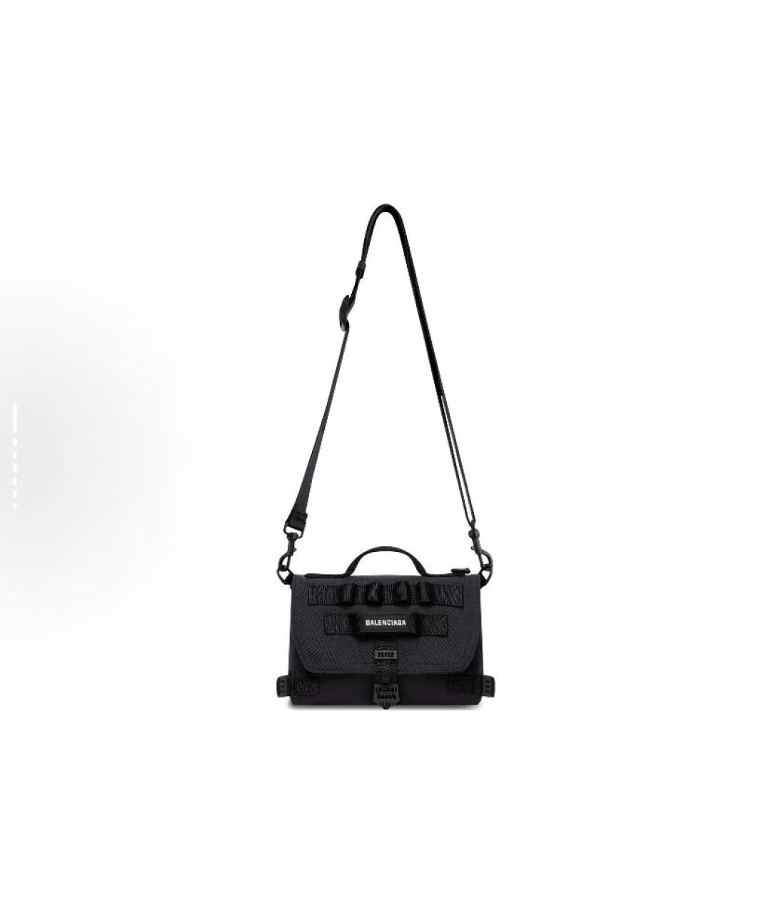 BALENCIAGA Черная синтетическая сумка на плечо, фото 2