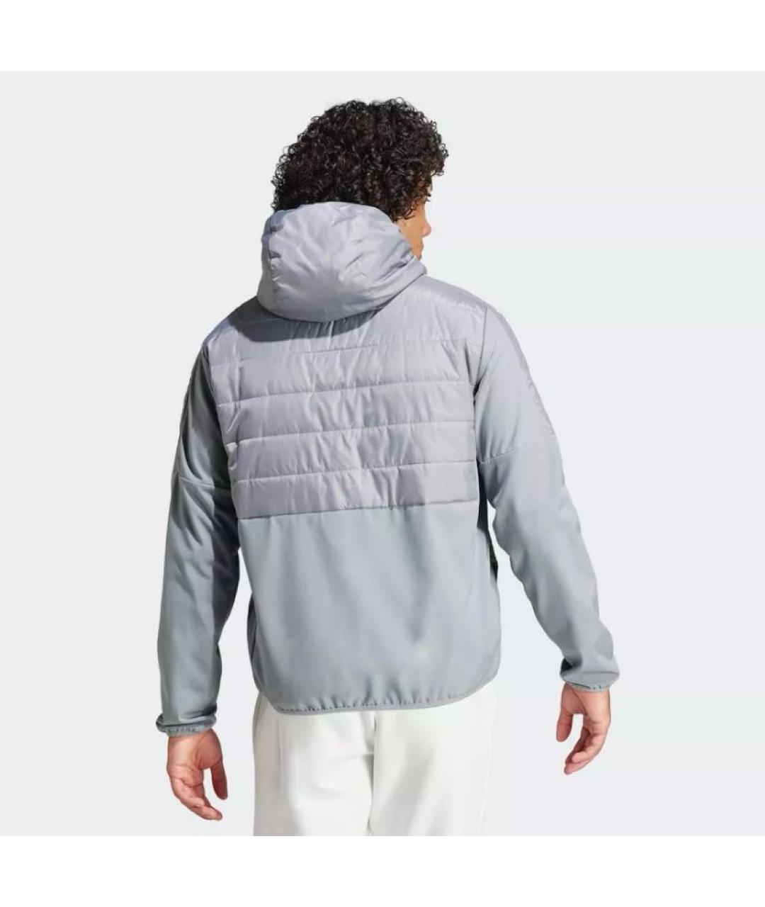 ADIDAS Серая полиэстеровая куртка, фото 4