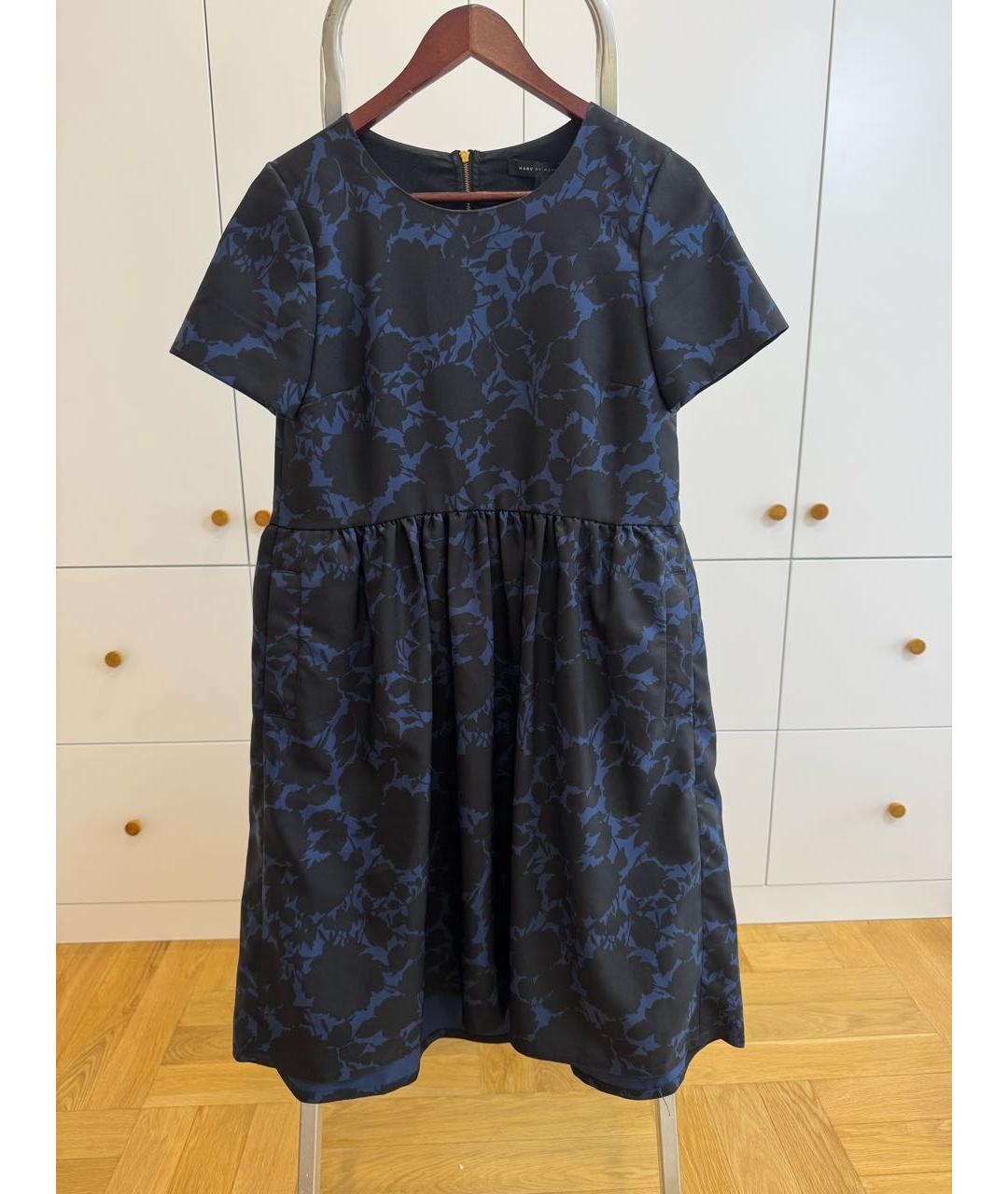 MARC BY MARC JACOBS Темно-синее полиэстеровое повседневное платье, фото 6
