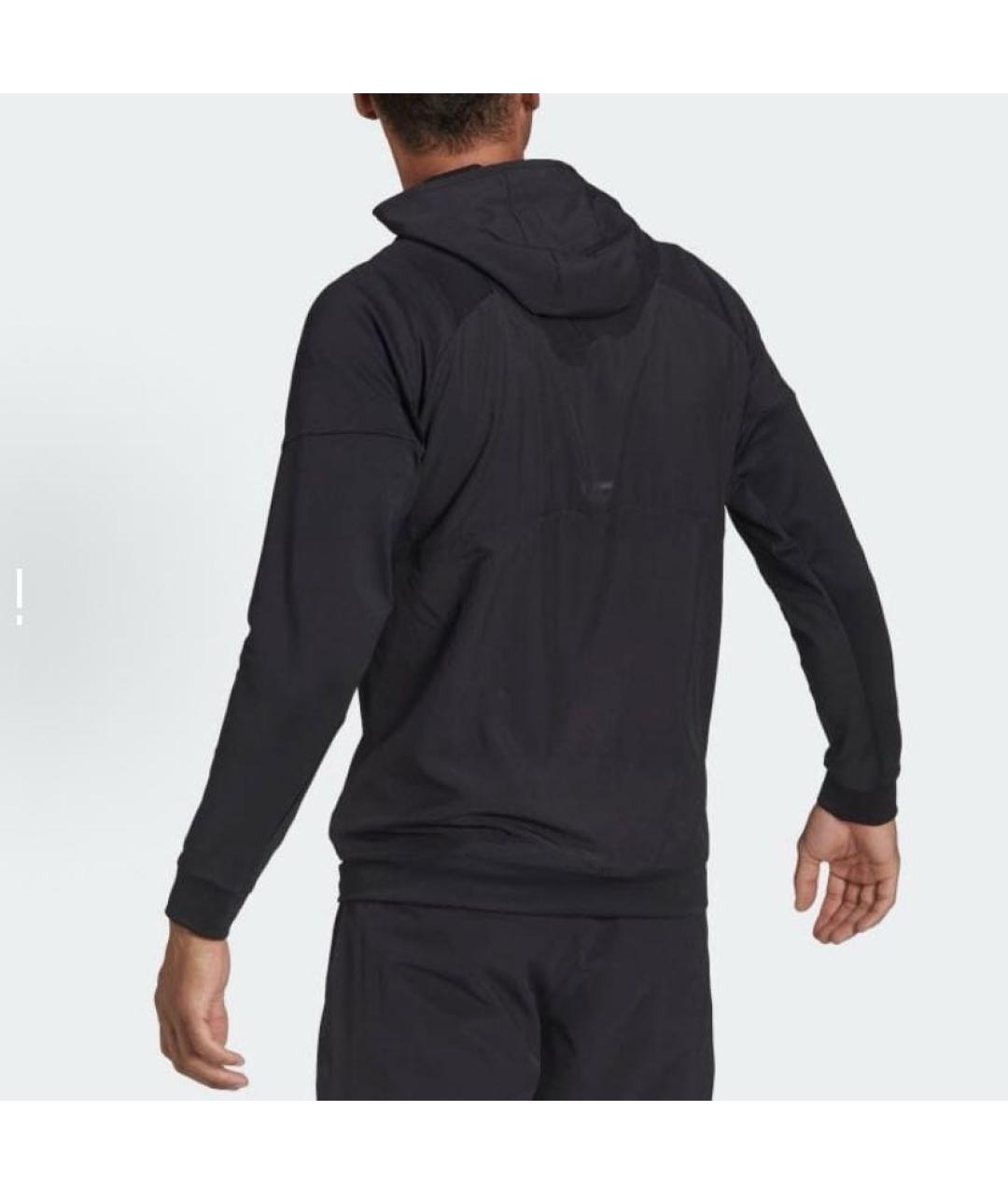 ADIDAS Черная полиэстеровая куртка, фото 2