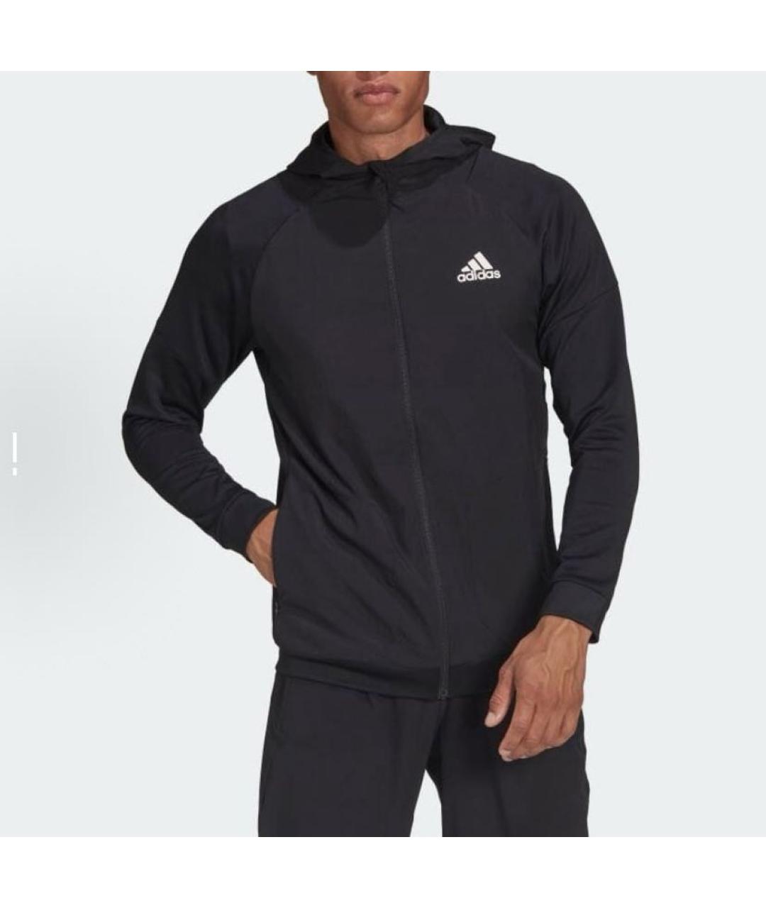 ADIDAS Черная полиэстеровая куртка, фото 3