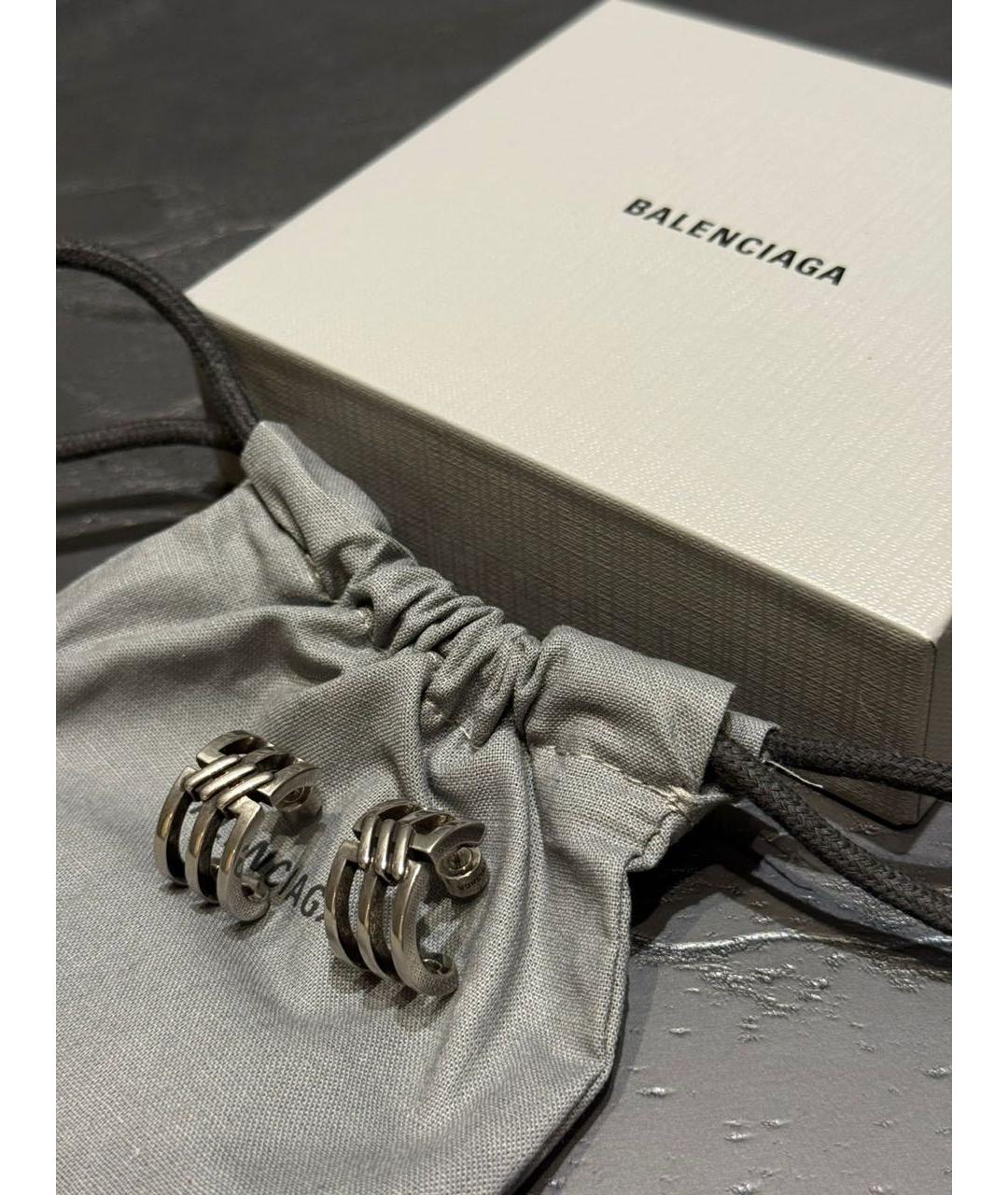 BALENCIAGA Серебряные металлические серьги, фото 3
