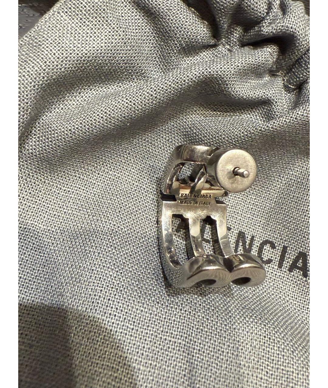 BALENCIAGA Серебряные металлические серьги, фото 5