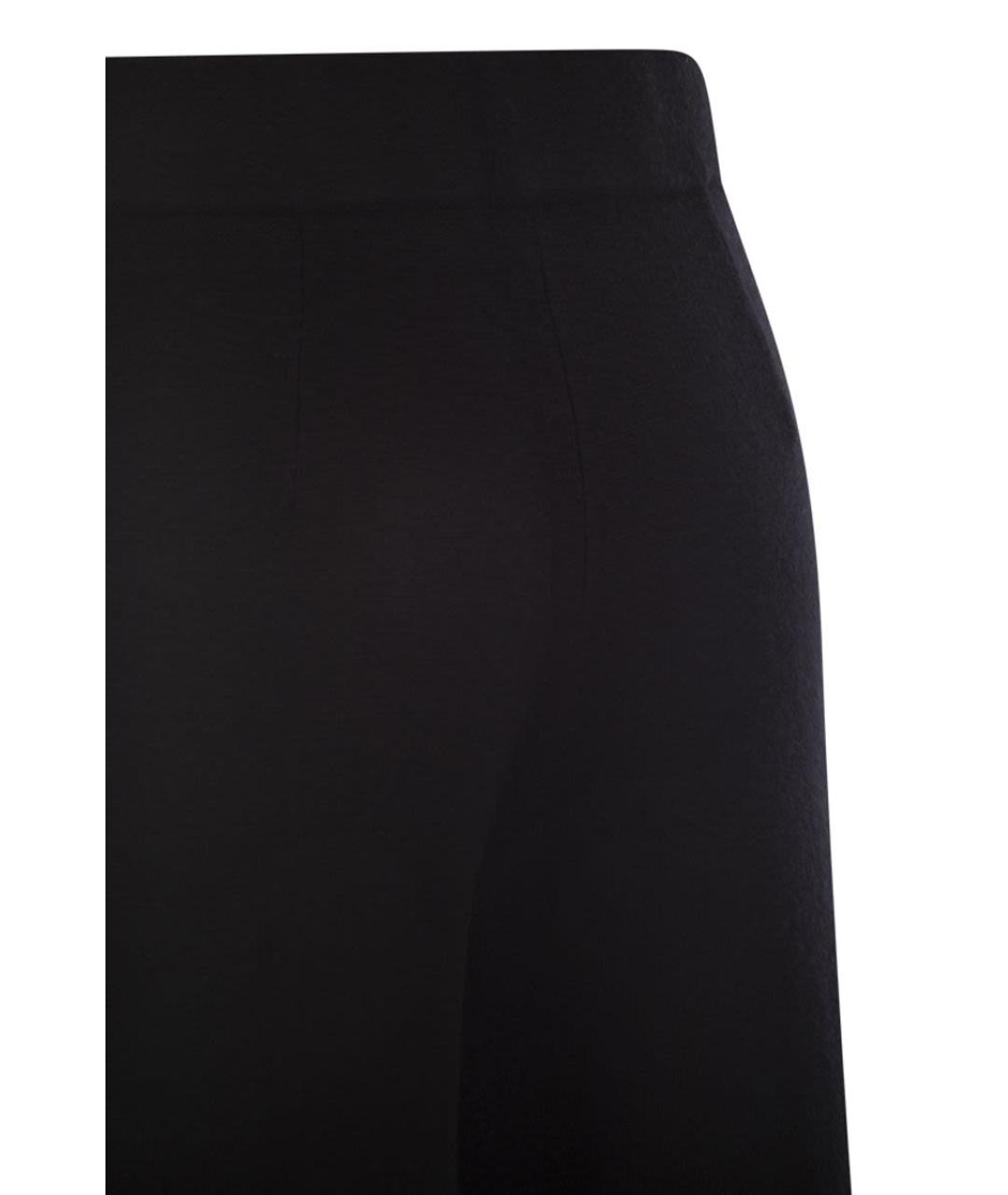 MAX MARA Черные шерстяные прямые брюки, фото 4