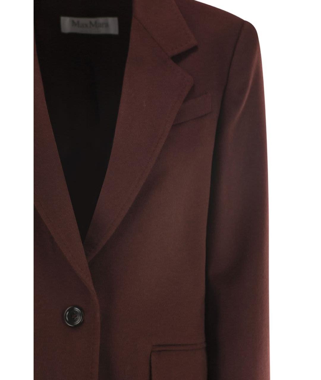 MAX MARA Бордовый шерстяной жакет/пиджак, фото 4