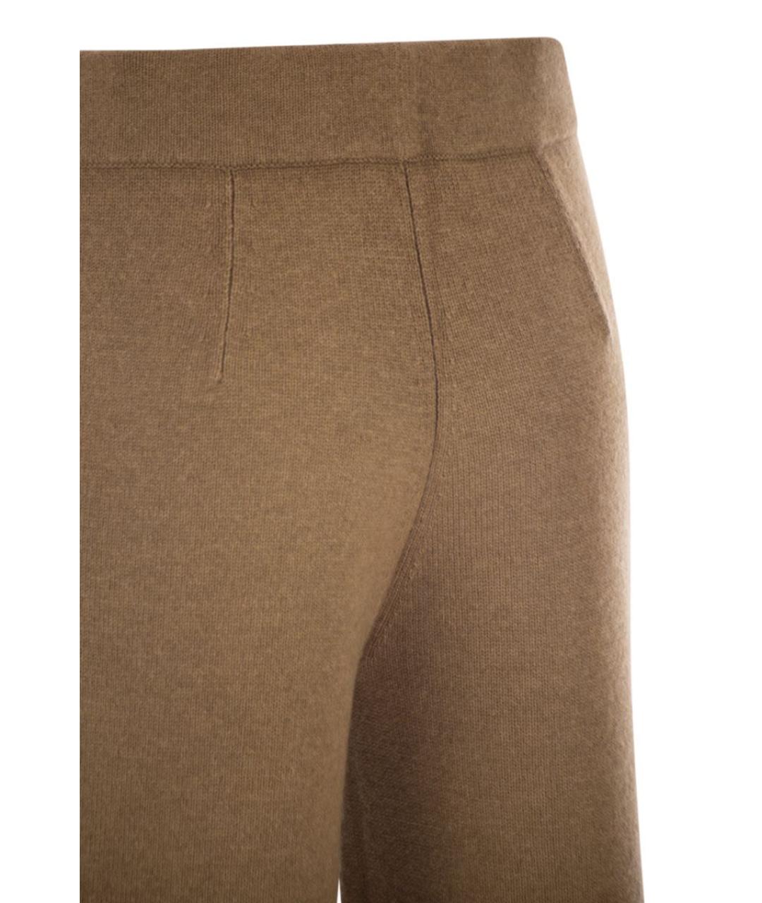 MAX MARA Бежевые шерстяные прямые брюки, фото 4