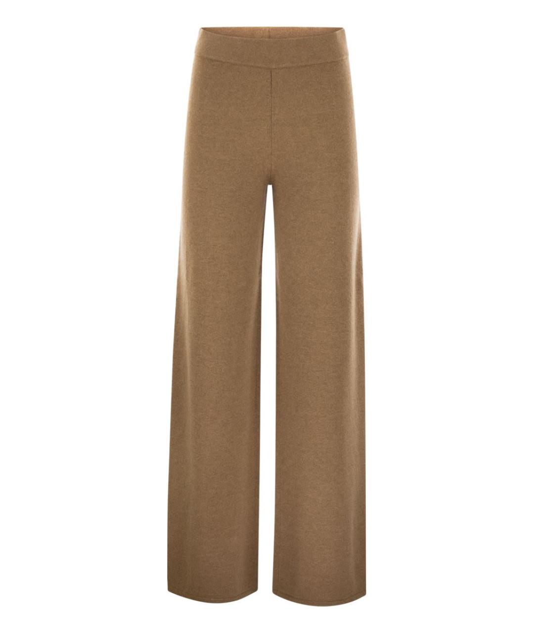 MAX MARA Бежевые шерстяные прямые брюки, фото 1