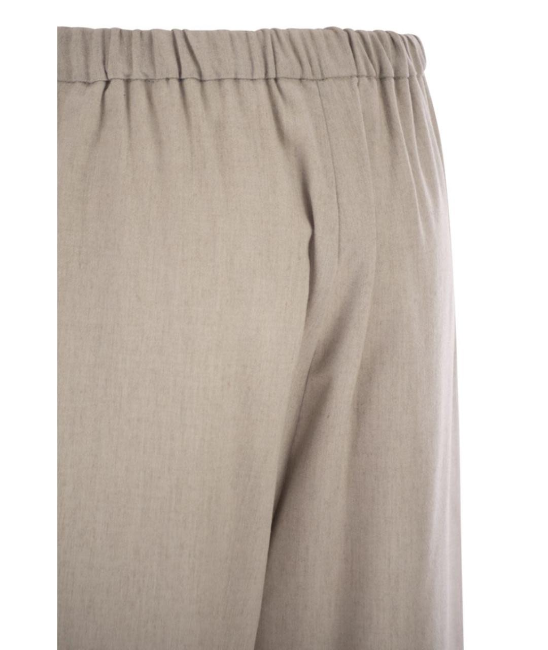 'S MAX MARA Бежевые шерстяные прямые брюки, фото 4