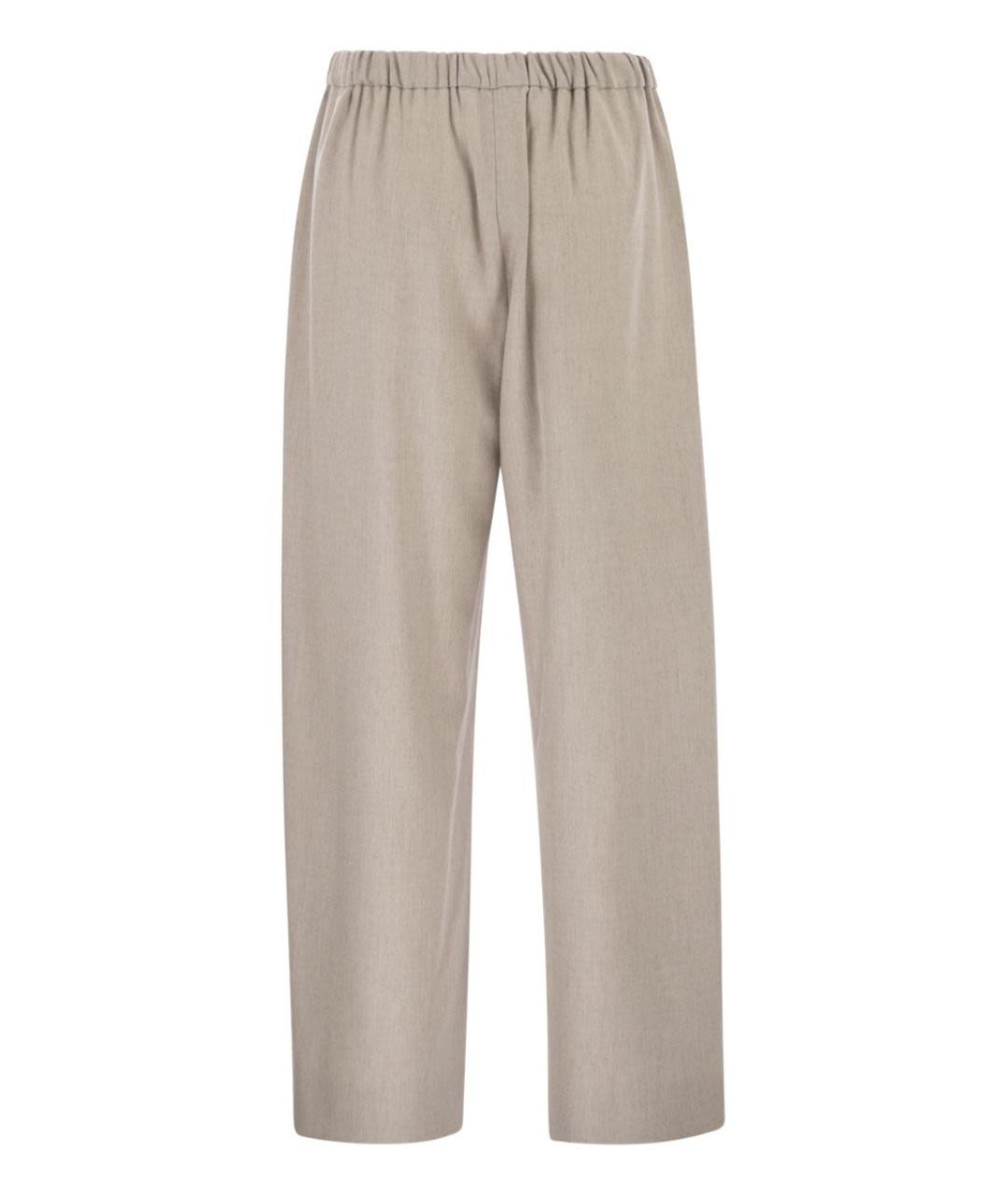 'S MAX MARA Бежевые шерстяные прямые брюки, фото 2