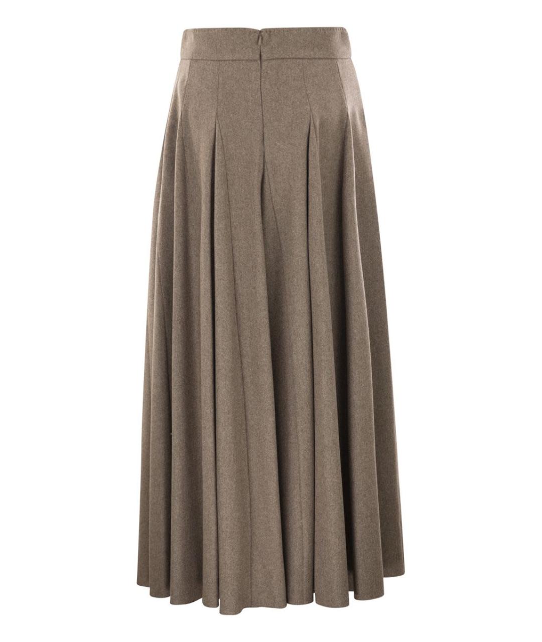 MAX MARA Бежевая шерстяная юбка макси, фото 2
