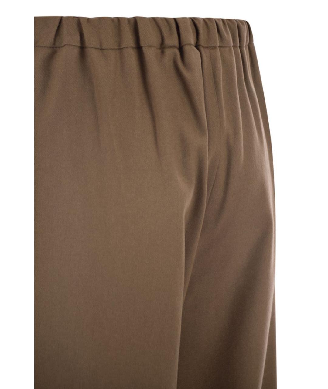 'S MAX MARA Коричневые шерстяные прямые брюки, фото 4