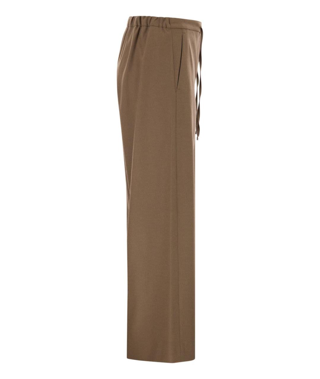 'S MAX MARA Коричневые шерстяные прямые брюки, фото 3