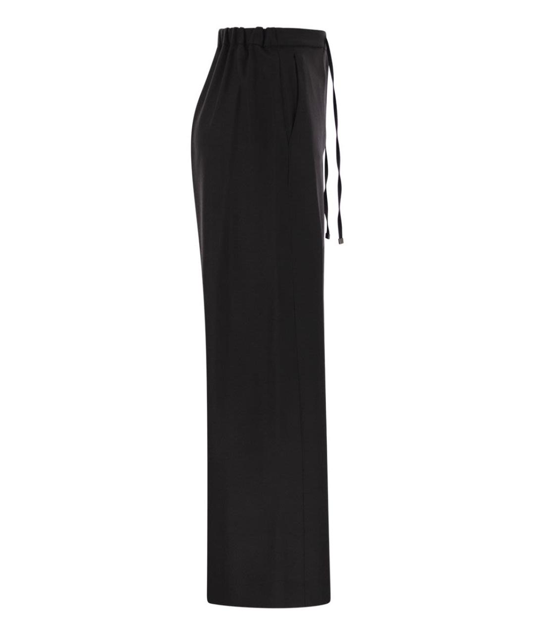 'S MAX MARA Черные шерстяные прямые брюки, фото 3