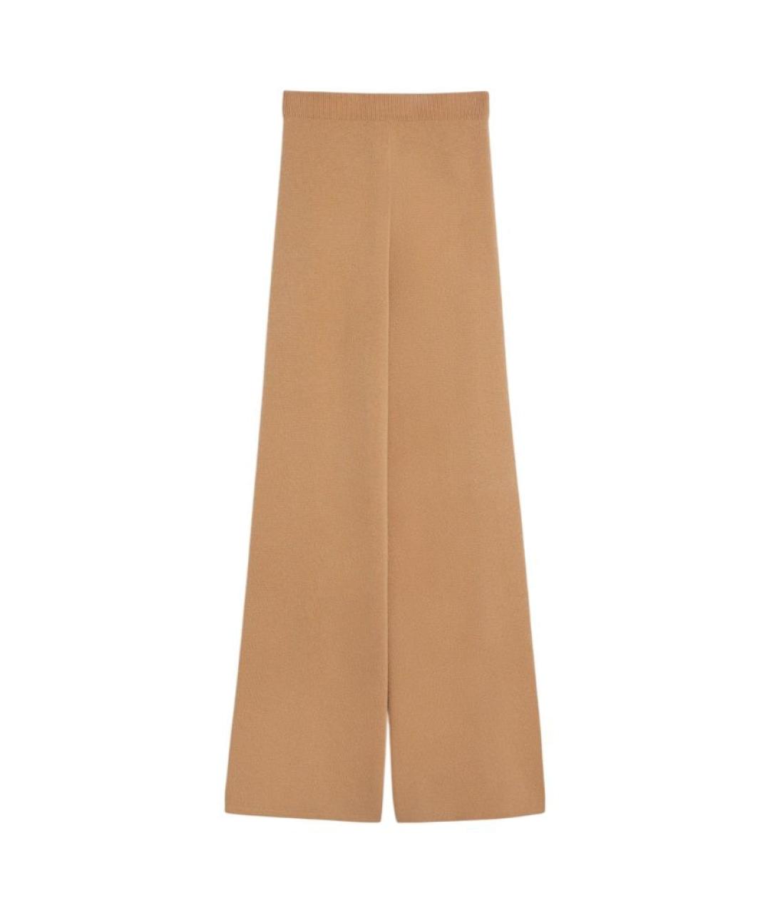 MAX MARA Бежевые шерстяные прямые брюки, фото 1