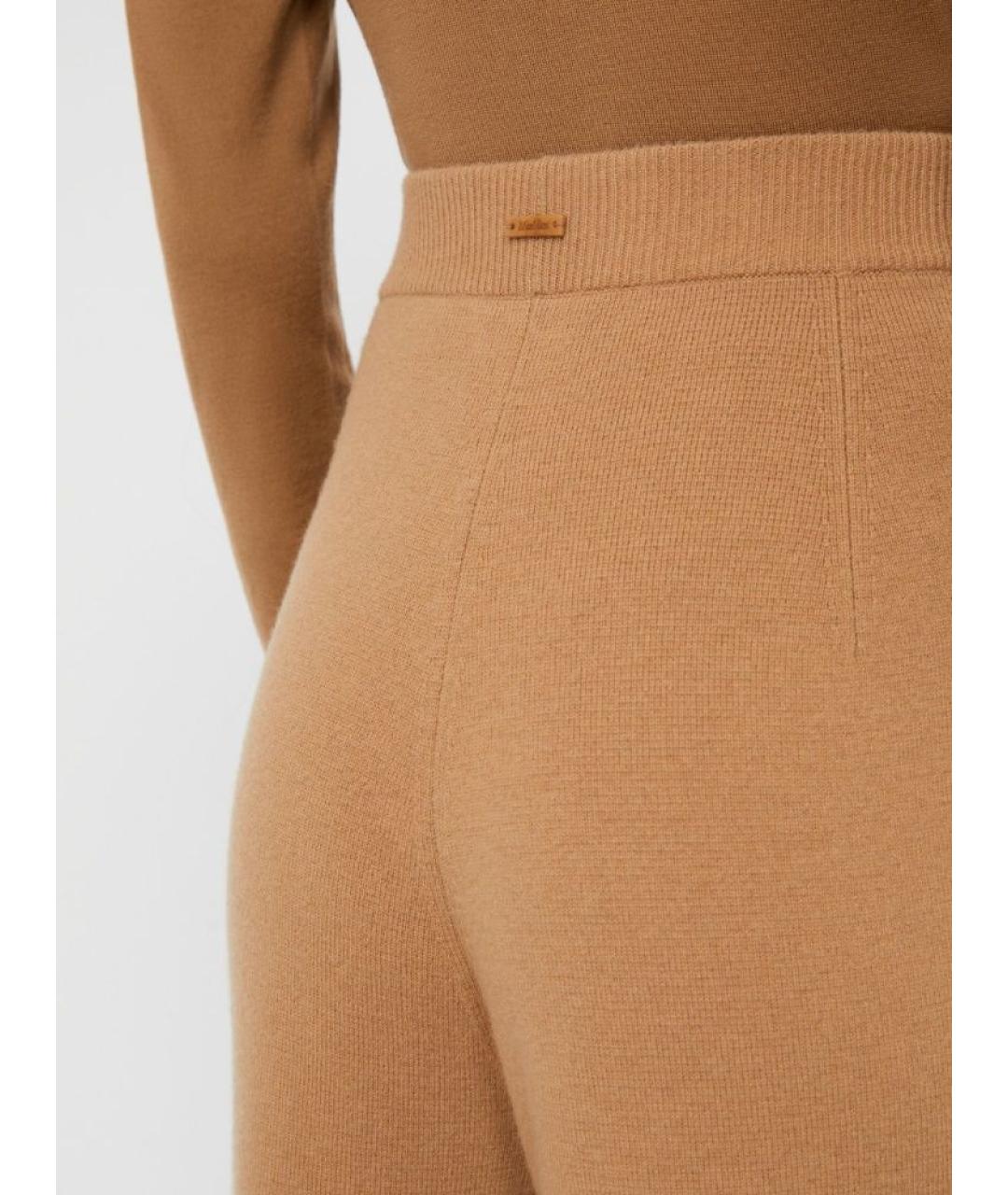 MAX MARA Бежевые шерстяные прямые брюки, фото 4