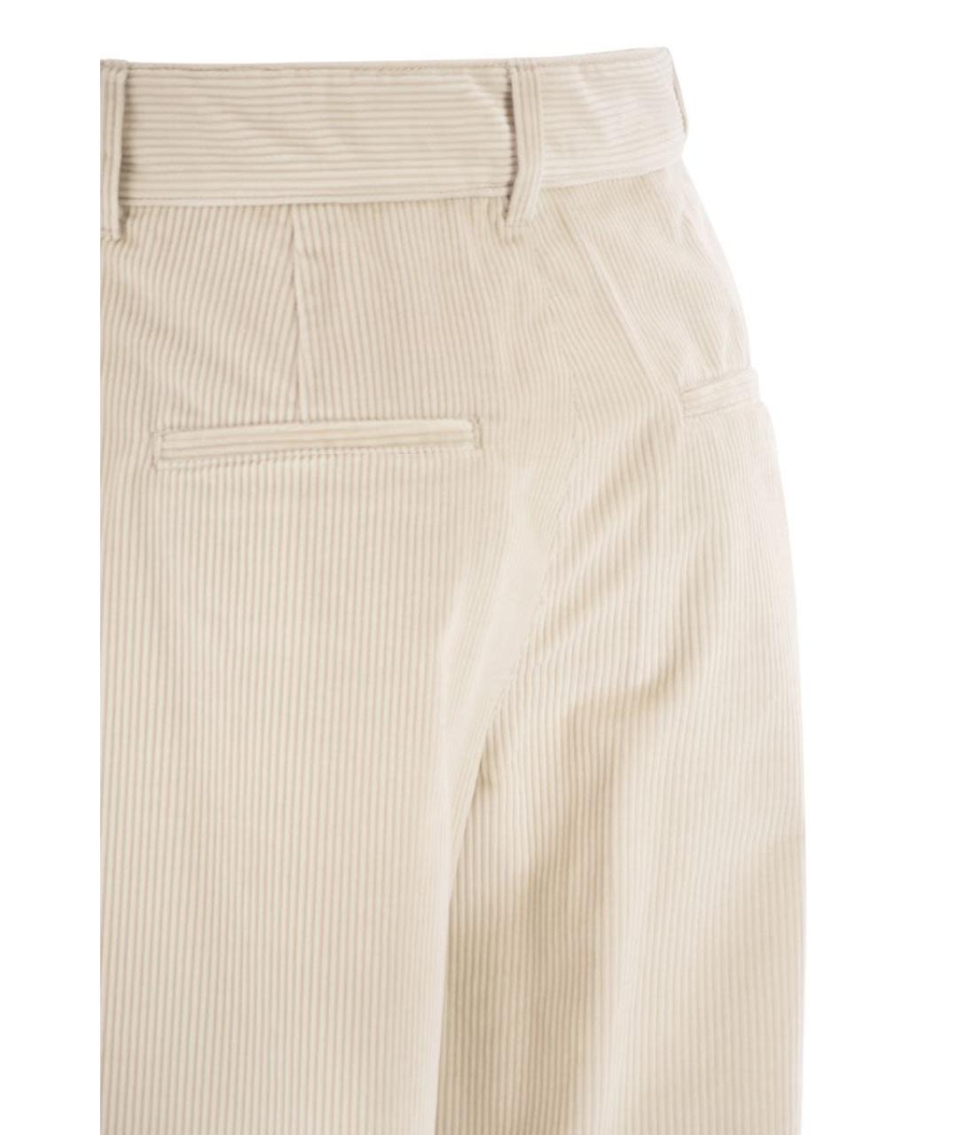 'S MAX MARA Бежевые хлопковые прямые брюки, фото 4