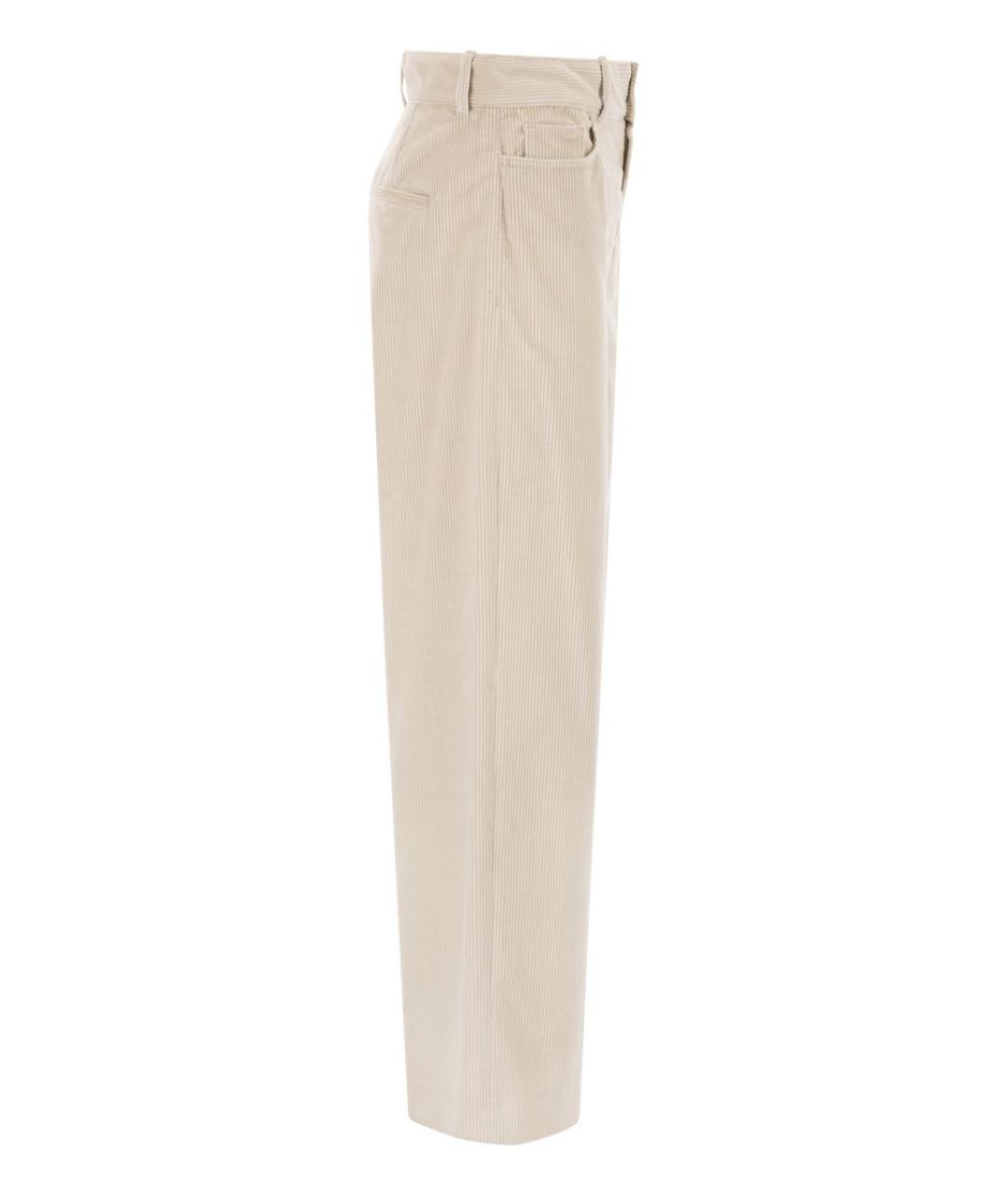 'S MAX MARA Бежевые хлопковые прямые брюки, фото 3