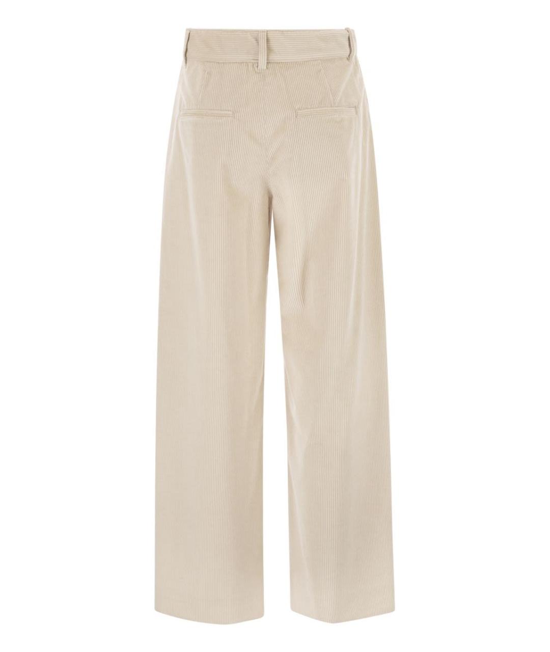 'S MAX MARA Бежевые хлопковые прямые брюки, фото 2