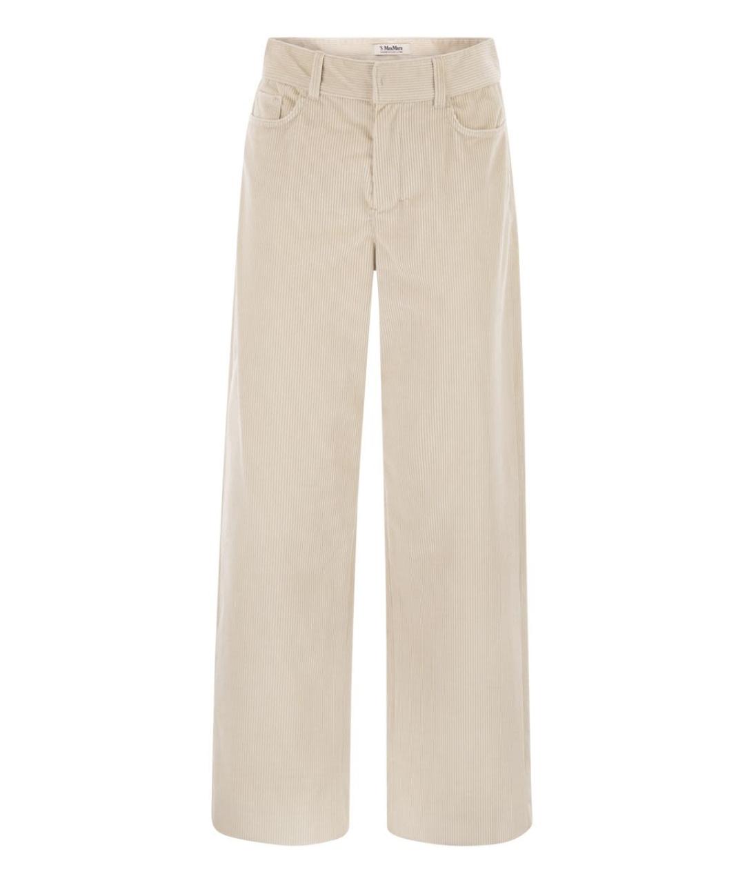 'S MAX MARA Бежевые хлопковые прямые брюки, фото 1