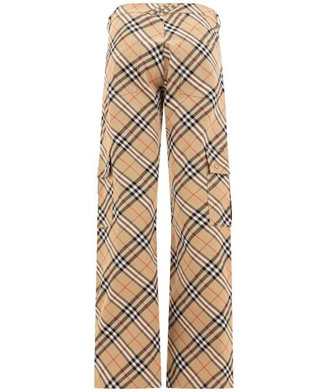 BURBERRY Мульти полиэстеровые прямые брюки, фото 2